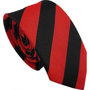 Striped Skinny Tie Retro Red and Black
