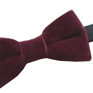 Men's Burgundy Velvet Bow Tie 100% Cotton