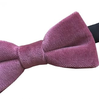 Men's Pink Velvet Bow Tie 100% Cotton