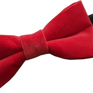 Men's Red Velvet Bow Tie 100% Cotton