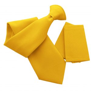 Plain Matte Yellow Clip On Tie - with optional Epaulettes - Workwear Uniform Security