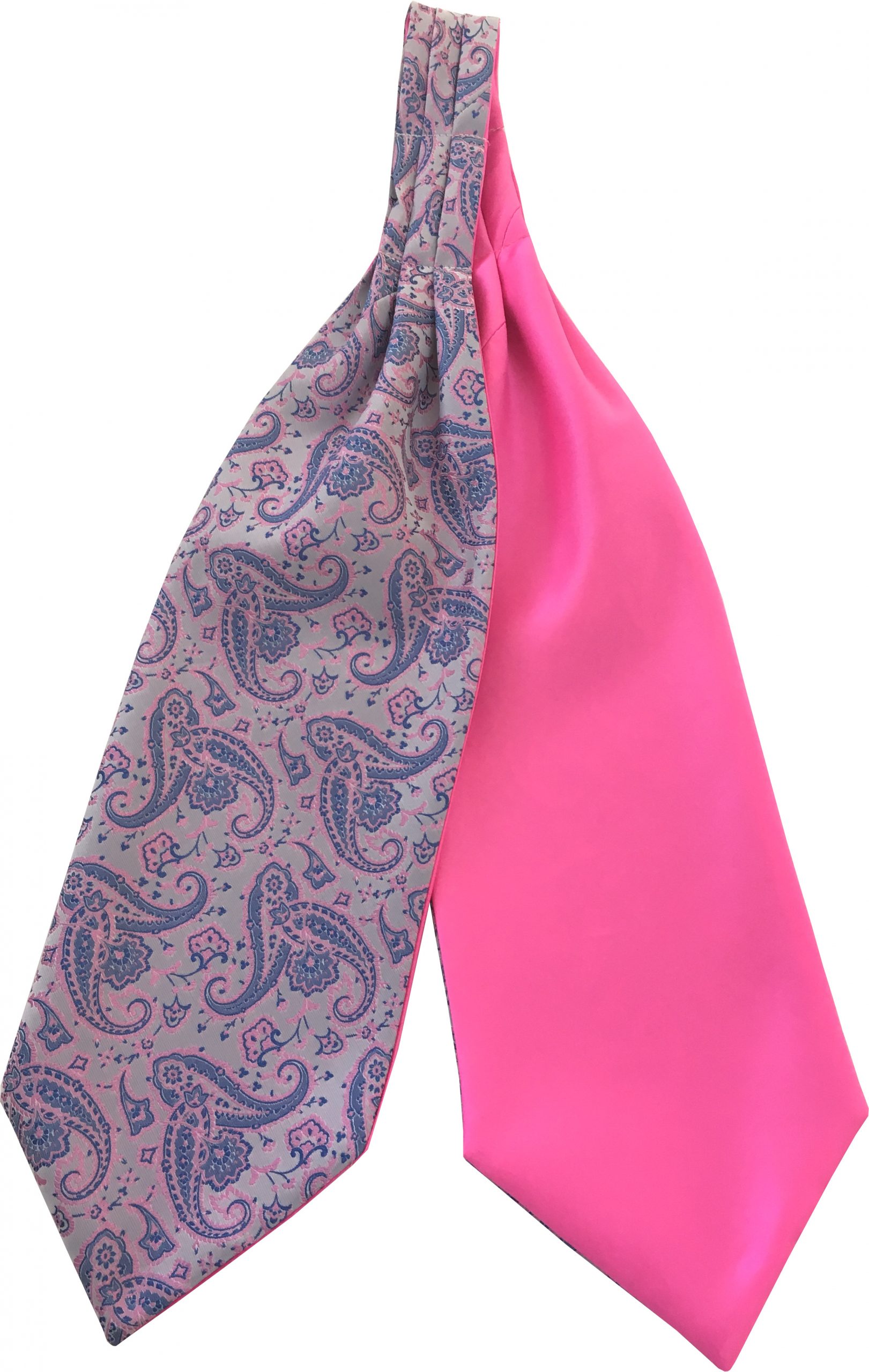 Mens Paisley Satin Self-Tie Ascot Cravats - Lilac and Cerise