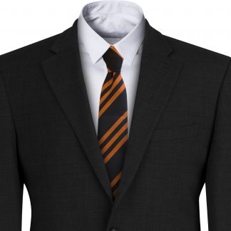 Orange and Black Triple Striped Football Tie