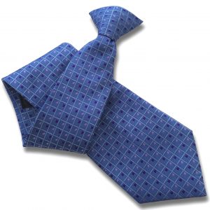 Light Blue With Sky Check (Lilac Purple Squares) clip on tie