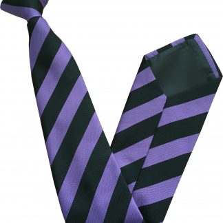 Purple Black Clip On Tie