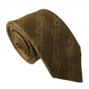 Bronze Leaf Silk Skinny Tie