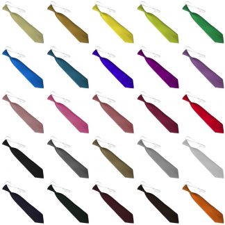 Children's Kids Boys Elasticated Satin Neck Ties