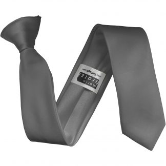 Slate Grey Skinny Clip On Tie