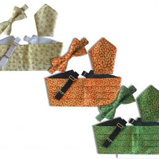 Christmas Cummerbund Sets with Bow Tie and Pocket Square