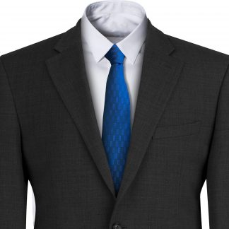 Mens Clip On Tie Royal Blue Dotted Rectangle Pattern