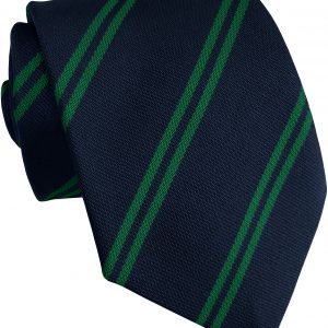 Navy Blue and Emerald Green Double Stripe School Ties and Clip On Ties – All Ages