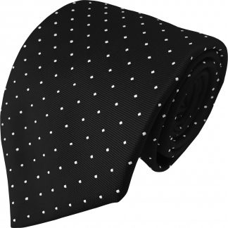 Black Polka Dot Tie White Spots Mens Tie