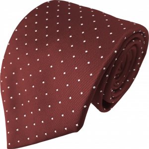 Burgundy Maroon Polka Dot Tie White Spots Mens Tie