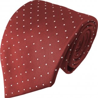 Red Polka Dot Tie White Spots Mens Tie