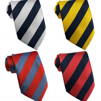 Bold Stripe Tie Navy Blue and Red Striped Mens Satin Tie