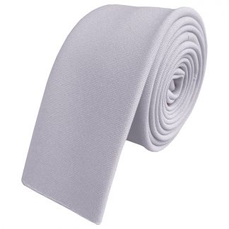 White Square Tip Matt Skinny Tie