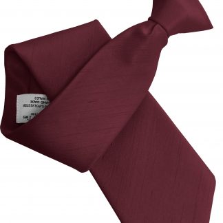 Dark Wine Clip On Tie Poly Dupioni Mens Optional Hanky
