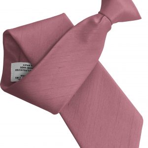 Dusty Pink Clip On Tie Poly Dupioni Mens Optional Hanky