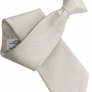 Ivory Clip On Tie Poly Dupioni Mens Optional Hanky