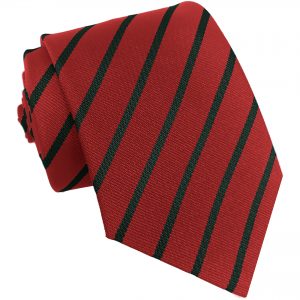 Red and Bottle Green Single Stripe School Ties and Clip On Ties – All Ages