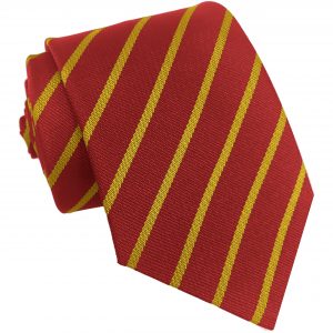 Red and Gold Single Stripe School Ties and Clip On Ties - All Ages
