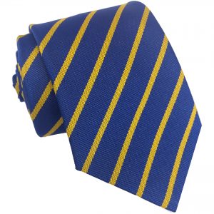 Royal Blue and Gold Single Stripe High School Tie age 11-16