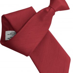 Ruby Clip On Tie Poly Dupioni Mens Optional Hanky