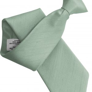 Sage Green Clip On Tie Poly Dupioni Mens Optional Hanky