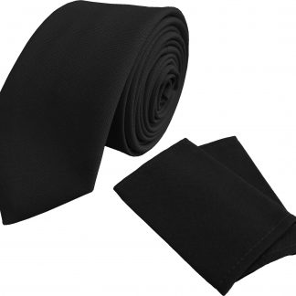 Plain Black Mens Tie Wide or Skinny Long or Short Optional Epaulettes Workwear
