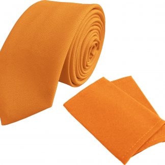 Plain Orange Mens Tie Wide or Skinny Long or Short Optional Epaulettes Workwear