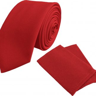 Plain Red Mens Tie Wide or Skinny Long or Short Optional Epaulettes Workwear