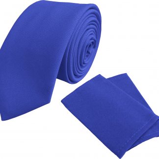 Plain Royal Blue Mens Tie Wide or Skinny Long or Short Optional Epaulettes Workwear