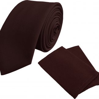 Plain Brown Mens Tie Wide or Skinny Long or Short Optional Epaulettes Workwear