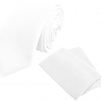 Plain White Mens Tie Wide or Skinny Long or Short Optional Epaulettes Workwear