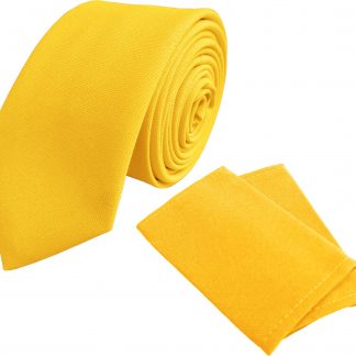 Plain Yellow Mens Tie Wide or Skinny Long or Short Optional Epaulettes Workwear