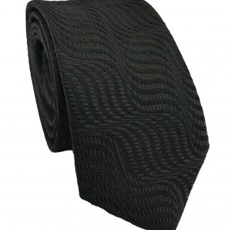 Black Wave Skinny Tie