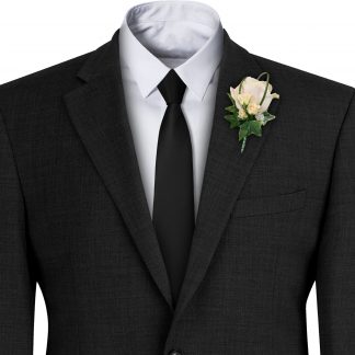 Black Italian Satin Tie, Clip On, Bow Ties and Cravats Formal Wedding