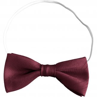 Dark Wine Elastic Bow Tie Toddler Size Shantung Dupioni