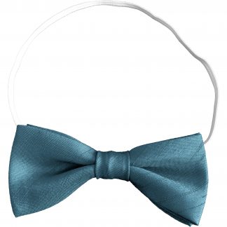 Teal Elastic Bow Tie Toddler Size Shantung Dupioni