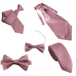 Dusty Pink Dupion Tie, Clip On, Bow Ties and Cravats Formal Wedding