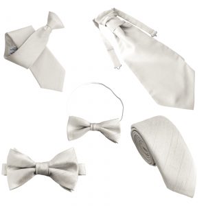 Ivory Dupion Tie, Clip On, Bow Ties and Cravats Formal Wedding