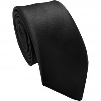 Black Satin Skinny Tie
