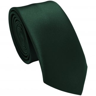Bottle Green Satin Skinny Tie