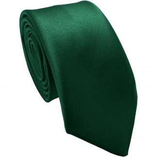 Bottle Green Satin Skinny Tie