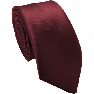 Burgundy Satin Skinny Tie