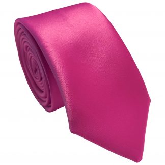 Cerise Satin Skinny Tie