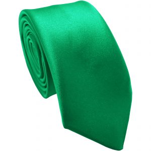 Emerald Satin Skinny Tie