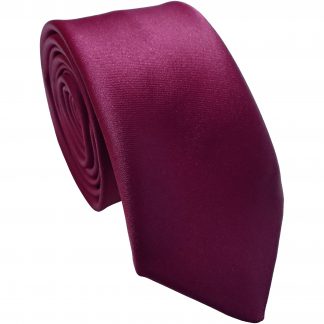 Plum Satin Skinny Tie