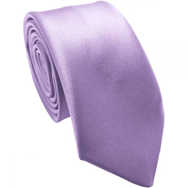 Lilac Satin Skinny Tie