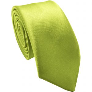 Lime Green Satin Skinny Tie